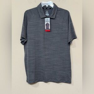 Hurley Men’s Gray Short Sleeve Collared Stretch Comfort Lightweight Polo Shirt M